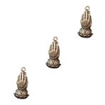 Gadpiparty 4 Adet Buda Eli Askılı Pirinç Kolye Şık El Sanatları için Dekoratif Aksesuar Fikri Minimalist Tasarım DIY Projeler için Uygun