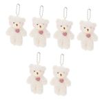 Gadpiparty 6 Adet Anahtarlık Kolye Mini Doldurulmuş Ayılar Minyatür Peluş Ayılar Doldurulmuş Ayılar Süslemeleri Peluş Ayı Anahtarlıklar Gelinlik Bebek Asılı Çanta Cazibe Çinko Alaşımı