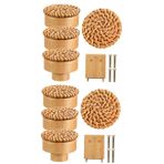 Gadpiparty 8 Ahşap Sapı Çekmece Çeker Ve Kolları Mobilya Kolları Boho Çekmece Kolları Kapı Kolları Şifoniyer Kolları Rattan Çekmece Kolları Hasır Dokuma Çeker Kamış
