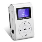 Gaeirt Mini MP3 çalar, taşınabilir müzik çalar, LCD ekranlı, hafıza kartı desteği, maksimum 32 GB destek, yürüyüş ve koşu için uygundur (gümüş ve siyah) (gümüş)