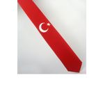 Gaffy AK-01 Ay Yıldız Desen Dokuma Kırmızı Kravat