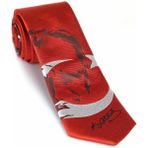 Gaffy AK-06 Ay Yıldız Ve Atatürk Desenli Dokuma Kırmızı Kravat