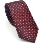 Gaffy Cravatte Beyaz Küçük Kare Desenli Bordo Dokuma Kumaş Mendilli Slim Fit Kravat // SDK-2511-3