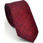 Gaffy Cravatte Kırmızı Kırcıllı Desenli Bordo Dokuma Kumaş Mendilli Slim Fit Kravat // SDK-2501-4