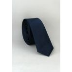 Gaffy USS-03 Lacivert Ultra Slim Fit Düz Renk Saten Kravat