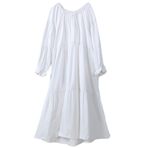 Gaga City Çocuk Gecelik Kız Beyaz Uzun Kollu Pamuk Prenses Vintage Pijama Pijama 90-150 CM