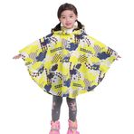 Gaga City Çocuk Yağmur Panço Erkek Kız Kapüşonlu, Yeniden Kullanılabilir Su Geçirmez Yağmur Panço, Hafif Polyester Sarı Bulutlar/L
