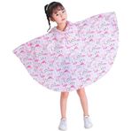 Gaga City Çocuk Yağmur Panço Kız Yağmurluk Kapüşonlu Yağmurluk Erkek Çocuk Üniseks Pembe Flamingo/M