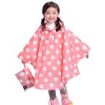 Gaga city PanÇo Yağmurluk Çocuklar, Çocuk Yağmurluk Erkek Yağmurluk Kız Su Geçirmez Ceket Puddle Kıyafeti Tekrar Kullanılabilir Hafif Pembe Daire XL/8-12Yaş