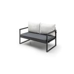 Gaga Mobilya Bahce,Balkon,Cafe -Metal Koltuk Kanepe ,Bahce Mobilyasi (128Cm) Antrasit