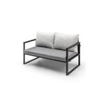 Gaga Mobilya Bahce,Balkon,Cafe -Metal Koltuk Kanepe ,Bahce Mobilyasi (128Cm) Gri