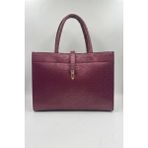 Gaia Rinaldi Kadın Bordo Evrak Çantası Kilit Detaylı, 3 Bölmeli, Ayarlanabilir Askılı Omuz Çantası - 34 x 25 x 13 cm