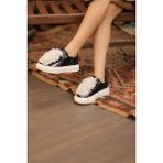 Gala Atelier Rugan Siyah Cam Inci Detaylı Casual Sneakers - 0 - Siyah