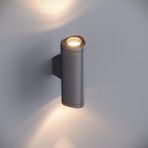 Gala Çift Yönlü Modern Duvar Apliği - 24 cm Büyük Boy Alüminyum Gövde - IP65 Su Geçirmez Dış Mekan Bahçe Lambası - Antrasit Gri LED Cephe Aydınlatması - 3000K Gün Işığı Yukarı Aşağı Aydınlatma