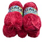 Gala Eco Soft Kadife Örgü İpi 5'li Set 500 gr 07 Kırmızı