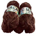 Gala Eco Soft Kadife Örgü İpi 5'li Set 500 gr 37 Acı Kahve