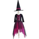 Gala Kostüm Halloween Cadılar Bayramı Fujya Siyah Cadı Kostümü - Fuşya - Siyah - 7 Yaş