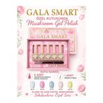 gala smart Mushroom Gel Polish Kalıcı Oje Seti 5'li Kendinden Benekli Pastel Renkler + French Fırça