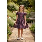 Gala Stil Gala Çiçek Desenli Çocuk Elbise - 9 - 10 Yaş - Bordo