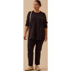 Gala-Xi Galaxi Kadın Büyük Beden Bağcıklı Basic Sweatshirt 4002 Siyah