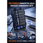 Galacticevo 115 Parça Manyetik Uçlu Hassas Tornavida Seti Profesyonel Tamir Kiti Telefon Laptop Saat Elektronik Onarım Seti