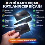 Galacticevo Kredi Kartı Bıçak Katlanabilir Cep Bıçağı Paslanmaz Çelik Çok Amaçlı