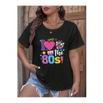 GALASHOP Büyük Beden 80 ler Harf Baskılı T-Shirt Model43