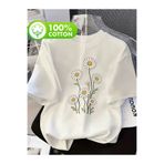 GALASHOP Kadınlar İçin %100 Gelincik Çiçeği Baskılı Tişört