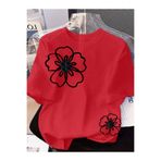 GALASHOP Kadınlar için Vintage Çiçek Desenli Kısa Kollu Tişört - Bluz, Barnacle Çiçek