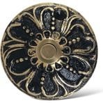 Galata Bronz Yuvarlak Motifli Kapı Zili, Parlak Sarı/siyah
