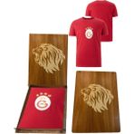 Galatasaray 4 Yıldız Kırmızı T-Shirt Aslan Ahşap Kutulu