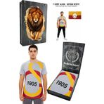 Galatasaray Büyük Logolu Tee Gri T-shirt Bayrak ve UV Kutu Hediyeli