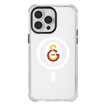 Galatasaray Iphone 14 Pro Max Uyumlu Magsafe Logo Telefon Kılıfı Şeffaf
