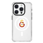 Galatasaray Iphone 15 Pro Uyumlu Magsafe Logo Telefon Kılıfı Şeffaf