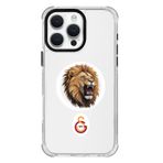 Galatasaray Iphone 16 Pro Max Uyumlu Aslan Kükre Arma Magsafe Telefon Kılıfı Kırmızı