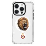 Galatasaray Iphone 16 Pro Uyumlu Aslan Kükre Arma Magsafe Telefon Kılıfı Kırmızı