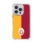 Galatasaray Iphone 16 Pro Uyumlu Galatasaray Parçalı Logo Telefon Kılıfı Kırmızı