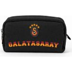 Galatasaray Lisanslı 5 Yıldızlı Kalemlik - Siyah Sarı Kırmızı 2 Bölmeli Kalem Kutusu