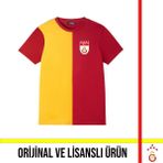 Galatasaray Lisanslı 5 Yıldızlı Parçalı Bayrak Logolu T-Shirt - Sarı - Kırmızı