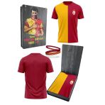 Galatasaray Lisanslı 5 Yıldızlı Sarı Kırmızı Erkek T-Shirt + Bileklik Set Hediyelik Ahşap Kutulu