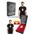 Galatasaray Lisanslı Armalı T-Shirt Bayrak Ve Lazer Kutu Hediyeli