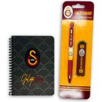 Galatasaray Lisanslı Kırtasiye Seti – Çıt Çıt Dosya, Telli Defter, Kurşun Kalem, Uçlu Kalem ve Uç, Silgi, Roket Silgi, Kalemtraş ve Islak Mendil – Gs Taraftar Öğrenci Okul Seti - Mini Kırtasiye Seti