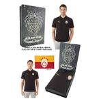 Galatasaray Lisanslı Polo Yaka Siyah 5 YILDIZ Antrenman T-Shirt BAYRAK ve LAZER KUTU HEDİYE