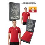 Galatasaray Lisanslı Sıfır Yaka Kırmızı A Takım Antrenman T-Shirt Bayrak Ve La