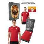 Galatasaray Lisanslı Sıfır Yaka Kırmızı A Takım Antrenman T-Shirt Bayrak Ve Uv Kutu