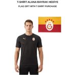 Galatasaray Lisanslı Sıfır Yaka Siyah A Takım Antrenman T-Shirt Bayrak Hediyelik Kutu