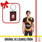 Galatasaray Lisanslı Siyah Büyük Logolu T-Shirt ve Sarı Kırmızı Logolu Anahtarlık