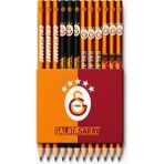 Galatasaray Lisanslı Taraftar Kalem Seti - Çocuklar Için 4 Çeşit 12'li Kalem Paketi - Sarı - Kırmızı