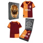 Galatasaray Orijinal Lisanslı 2025/26 Parçalı Sarı Kırmızı Yeni Sezon Çocuk Forma Aslan Baskılı Hediyelik Ahşap Kutulu