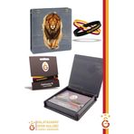Galatasaray Orijinal Lisanslı 3'lü Silikon Yetişkin Bileklik Aslan Baskılı Hediyelik Ahşap Kutulu